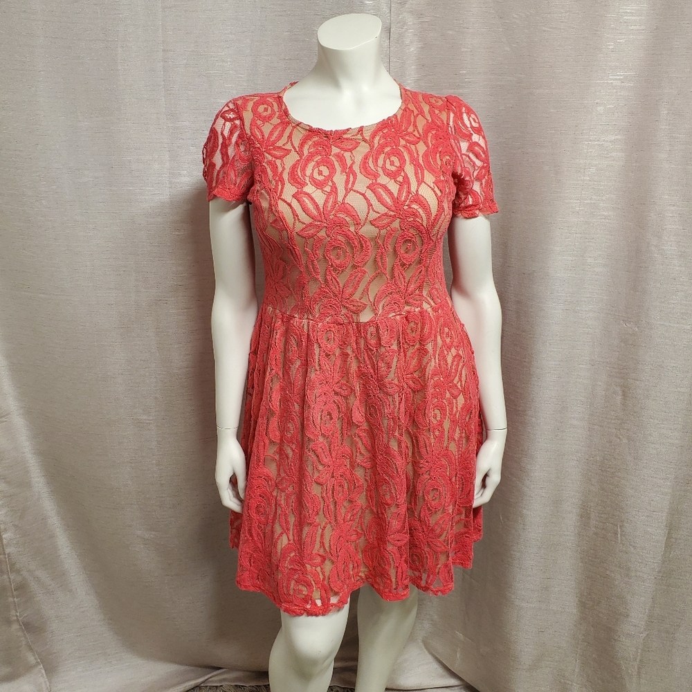 Coral Lace Dress